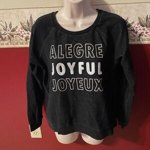 Xhilaration Black Joyful Graphic Sweater